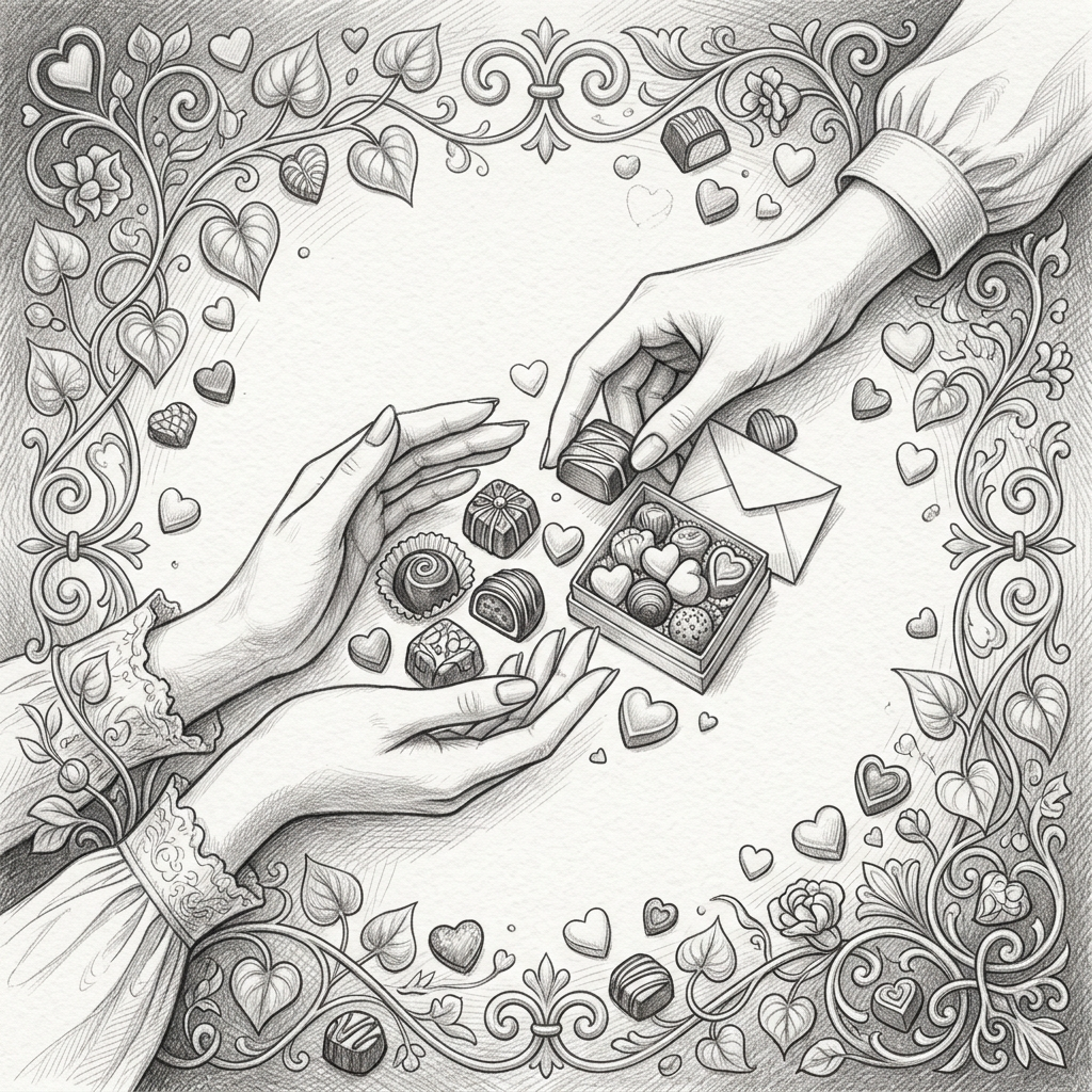 Sweetest Day Romance Pencil Drawing preview