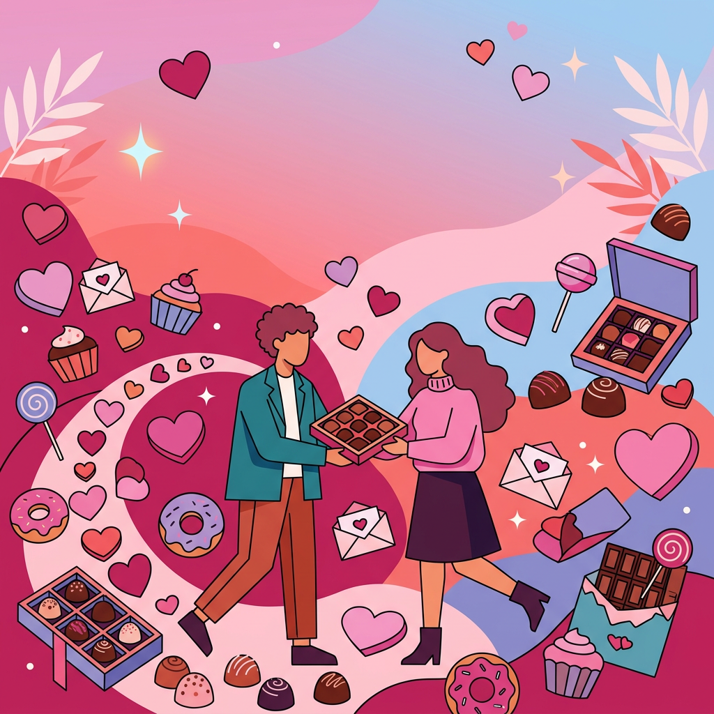 Sweetest Day Romance Flat Design preview
