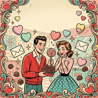 Sweetest Day Romance Retro Cartoon preview