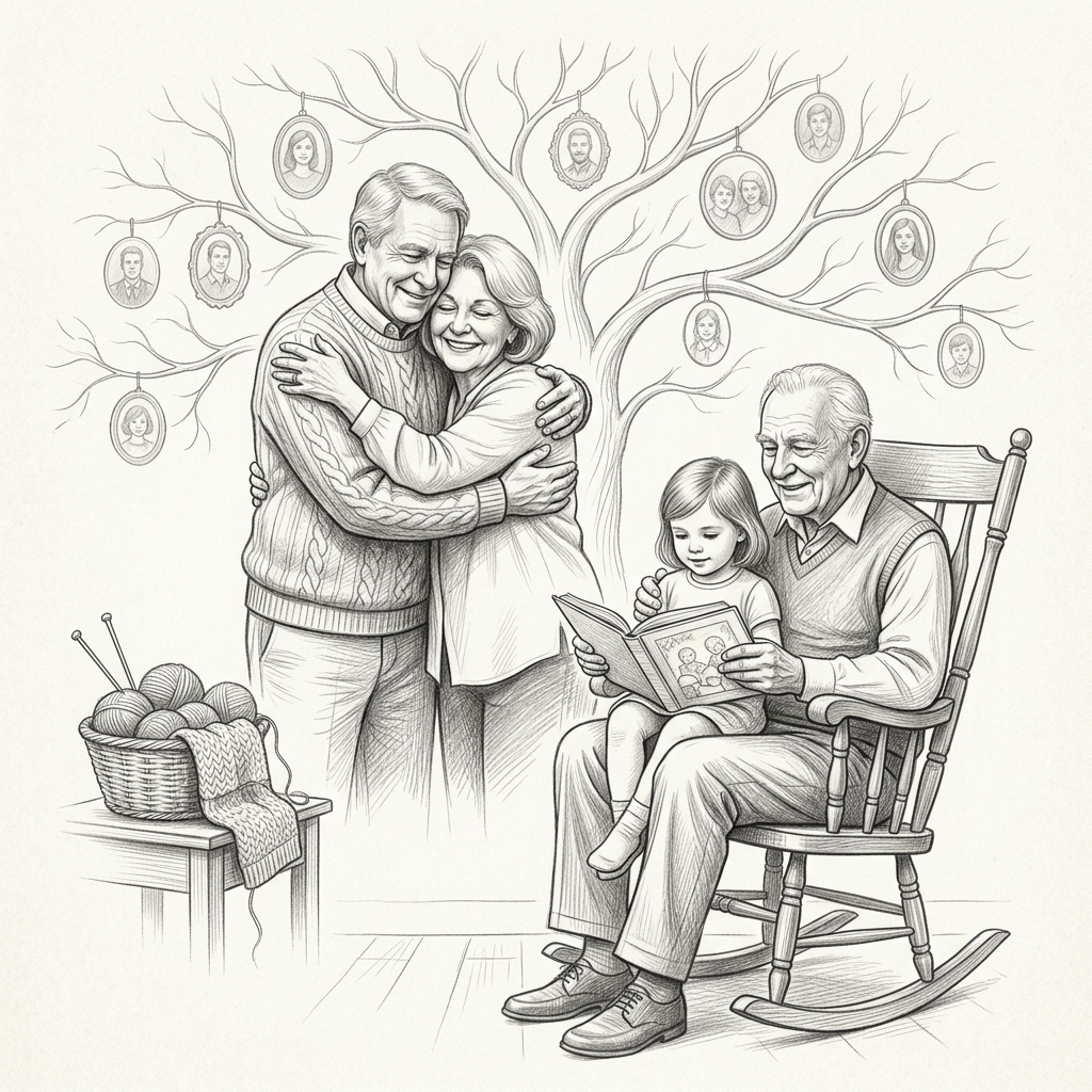Grandparents Day Love Pencil Drawing preview