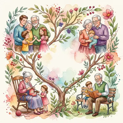 Grandparents Day Love Watercolor Garden preview