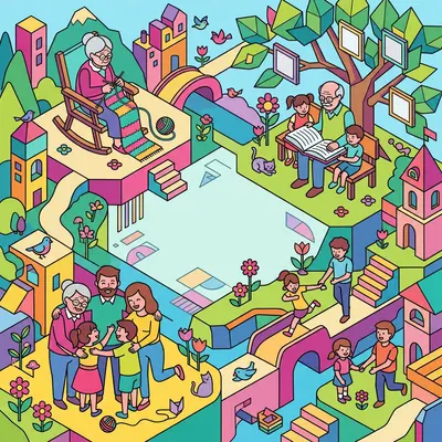 Grandparents Day Love Isometric preview