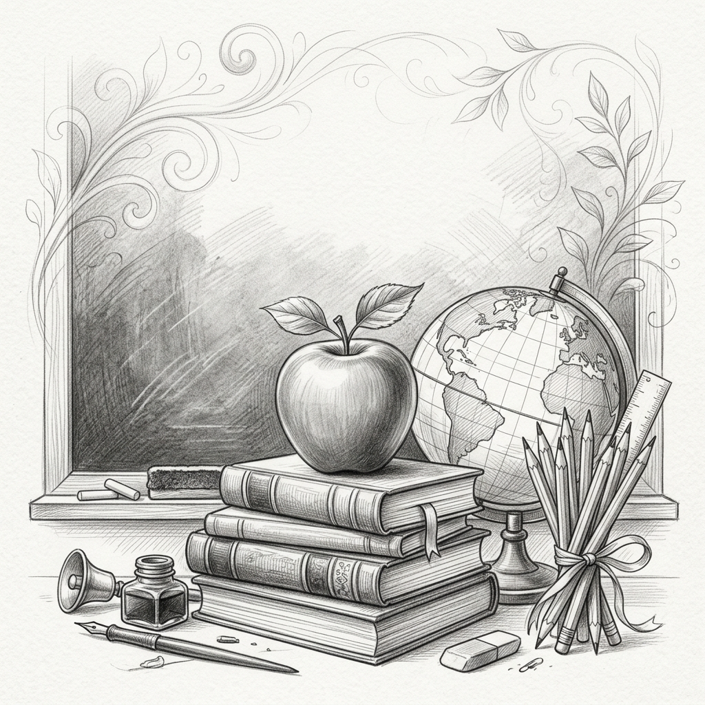 Teacher Appreciation Pencil Drawing preview