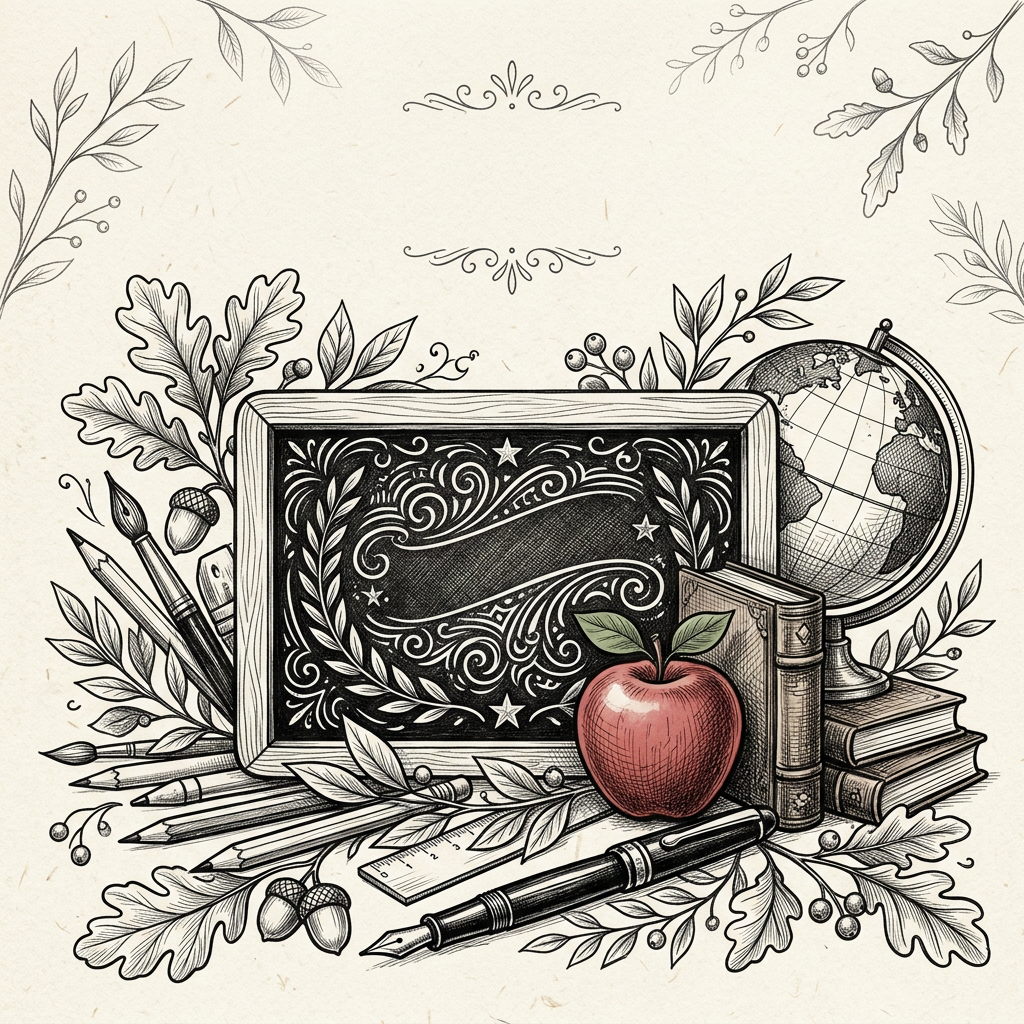 Teacher Appreciation Ink Illustration preview