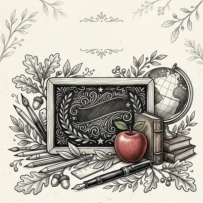 Teacher Appreciation Ink Illustration preview