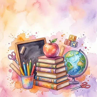 Teacher Appreciation Watercolor Sunset preview