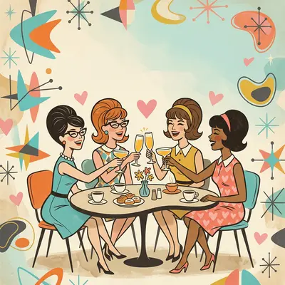 Galentine's Day Friendship Mid-Century preview
