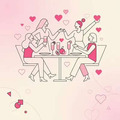 Galentine's Day Friendship Clean Lines preview