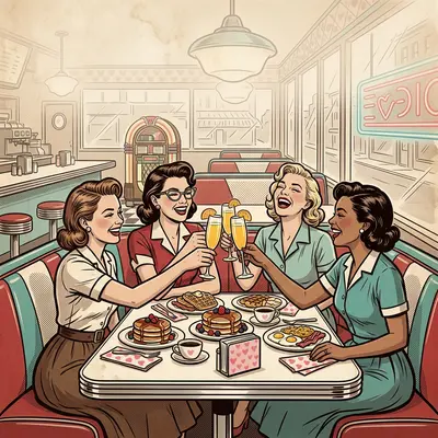 Galentine's Day Friendship Retro Diner preview