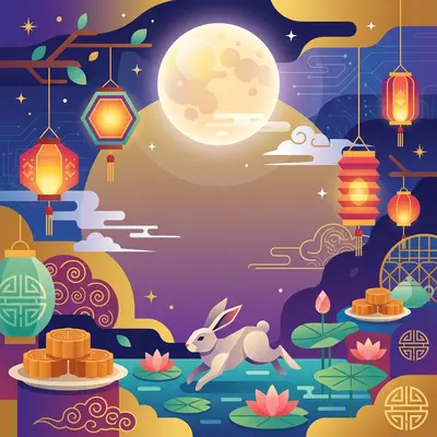 Mid-autumn Festival Flat Design preview