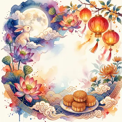 Mid-autumn Festival Watercolor Garden preview