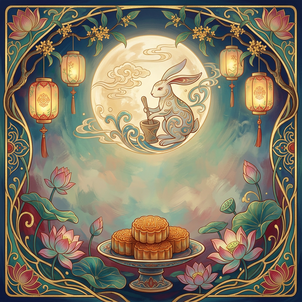 Mid-autumn Festival Art Nouveau preview