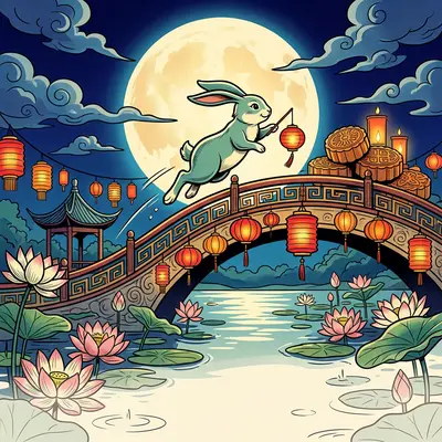 Mid-autumn Festival Retro Cartoon preview