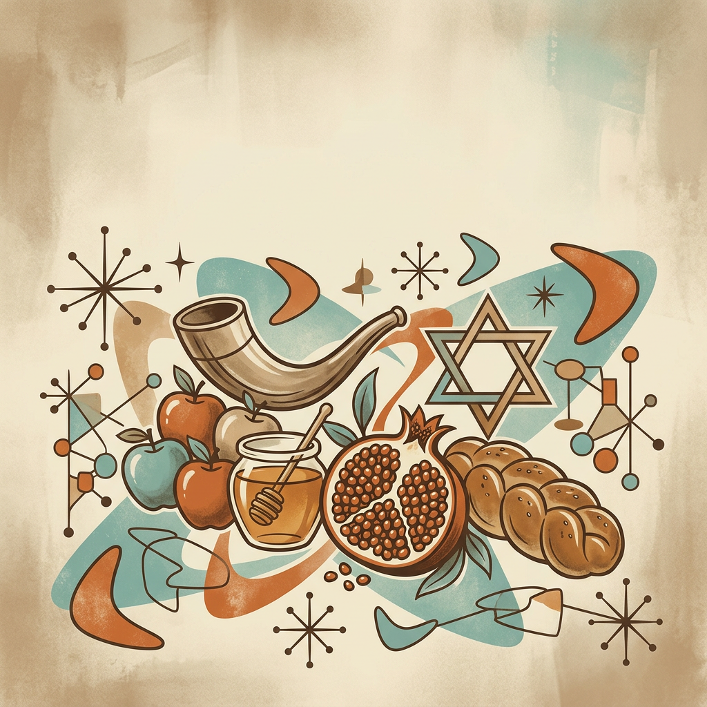 Rosh Hashanah New Year Mid-Century preview