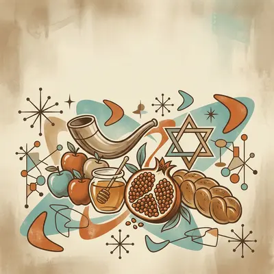 Rosh Hashanah New Year Mid-Century preview