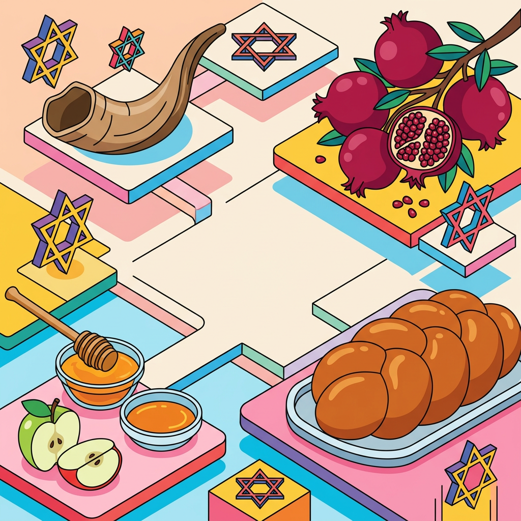 Rosh Hashanah New Year Isometric preview
