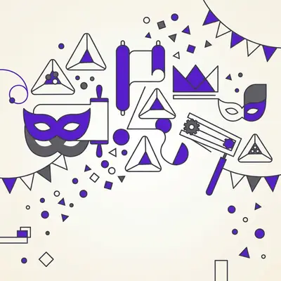 Purim Celebration Clean Lines preview