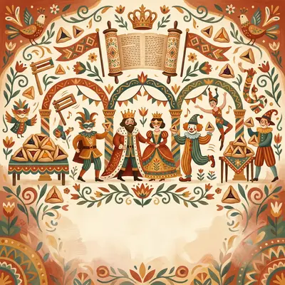 Purim Celebration Folk Art preview