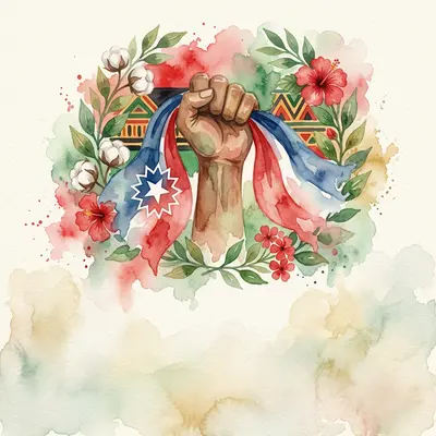 Juneteenth Freedom Watercolor Garden preview