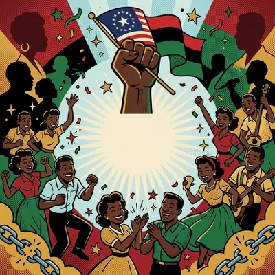 Juneteenth Freedom Retro Cartoon preview