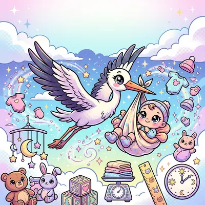 Birth Announcement Kawaii preview