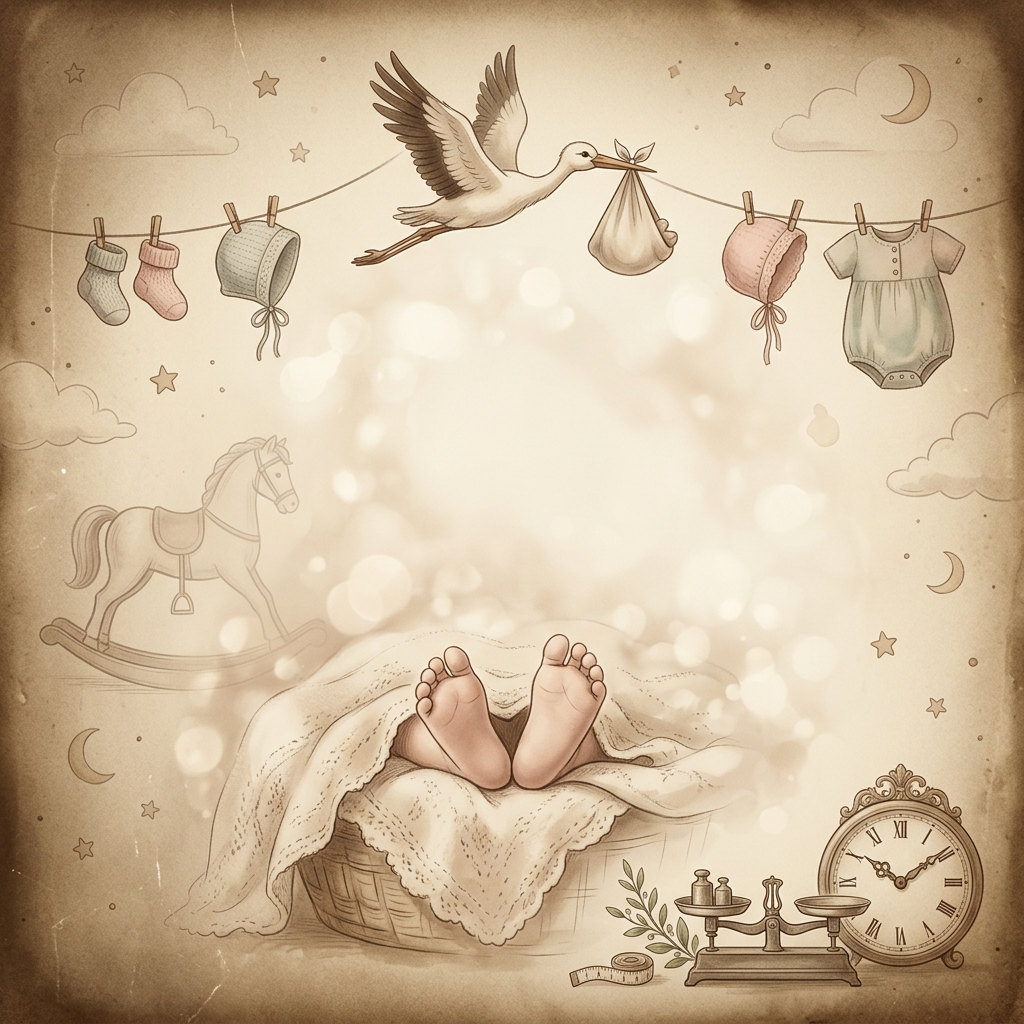 Birth Announcement Sepia Nostalgia preview