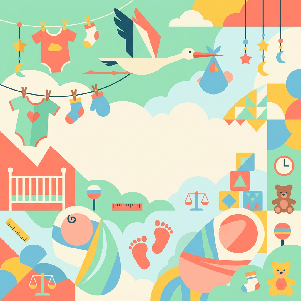 Birth Announcement Flat Design