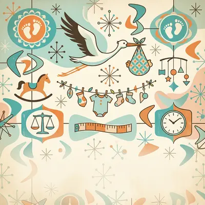 Birth Announcement Mid-Century preview