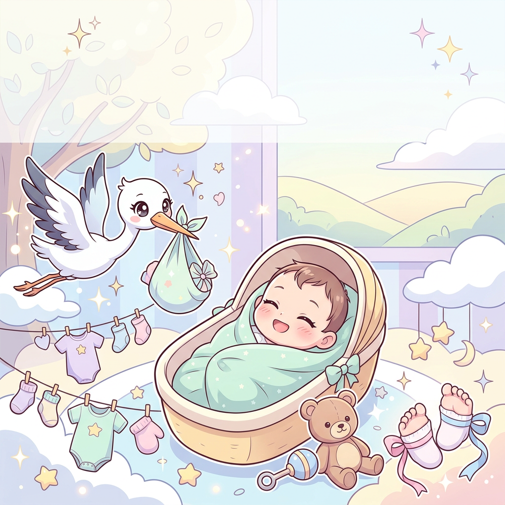 Birth Announcement Chibi preview