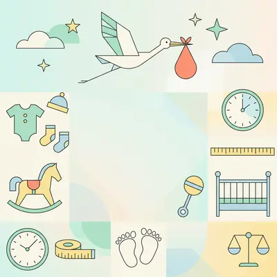 Birth Announcement Clean Lines preview