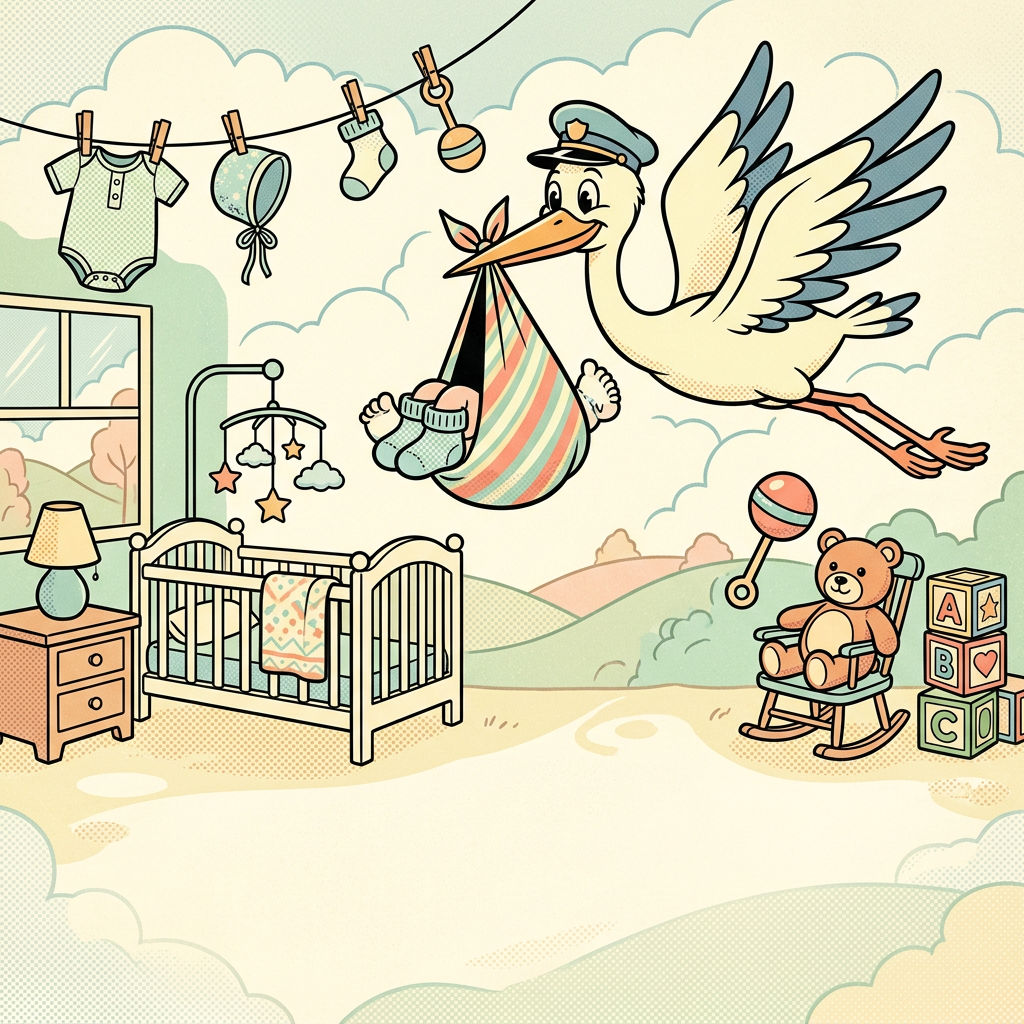 Birth Announcement Retro Cartoon preview