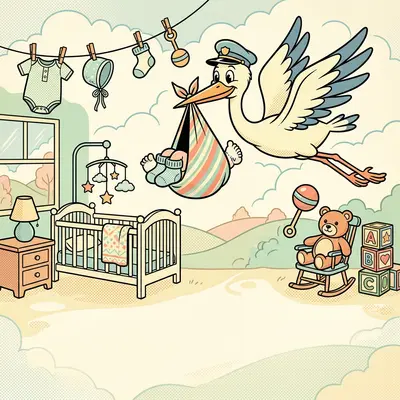 Birth Announcement Retro Cartoon preview