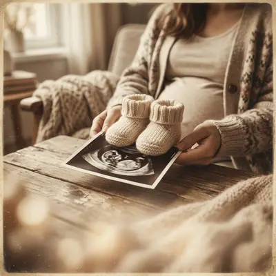 Pregnancy Announcement Sepia Nostalgia preview