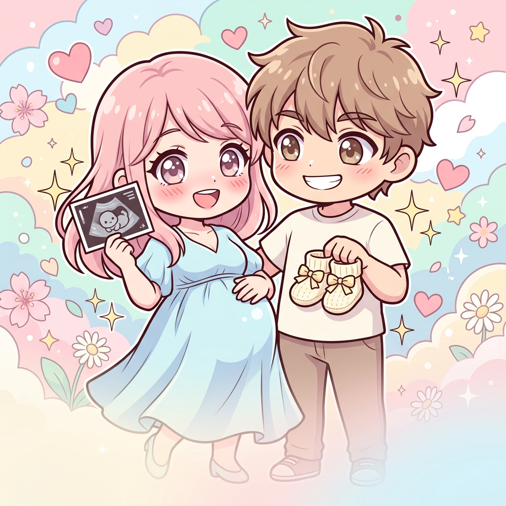 Pregnancy Announcement Chibi preview