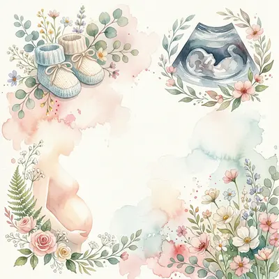 Pregnancy Announcement Watercolor Garden preview