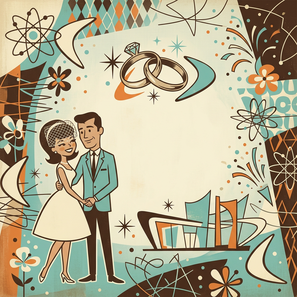 Wedding Announcement Mid-Century preview