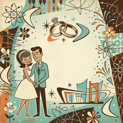Wedding Announcement Mid-Century preview