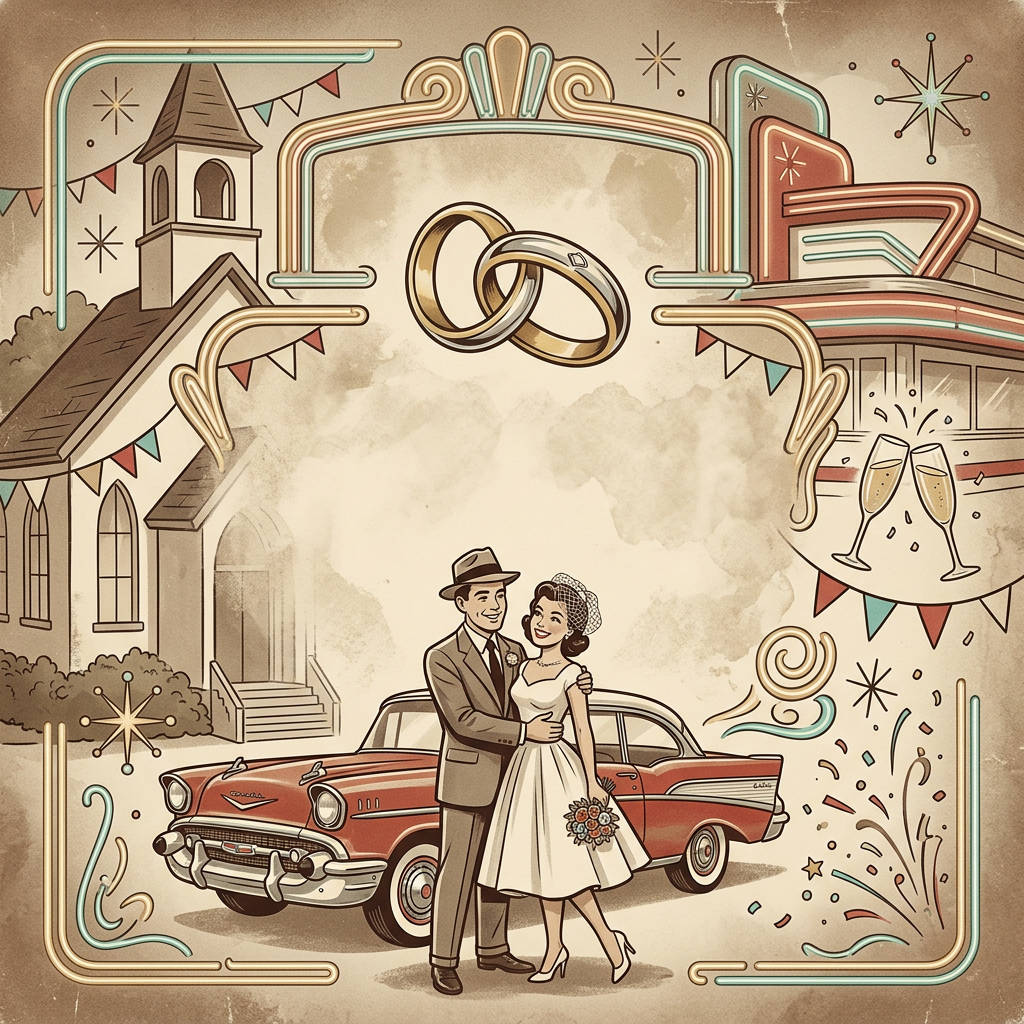 Wedding Announcement Retro Diner preview