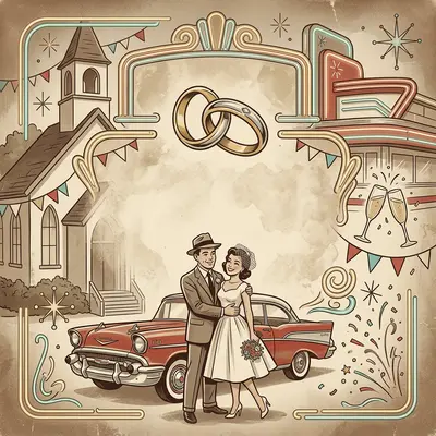 Wedding Announcement Retro Diner preview