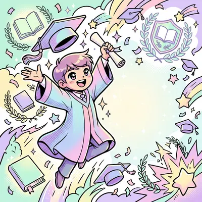 Graduation Announcement Kawaii preview