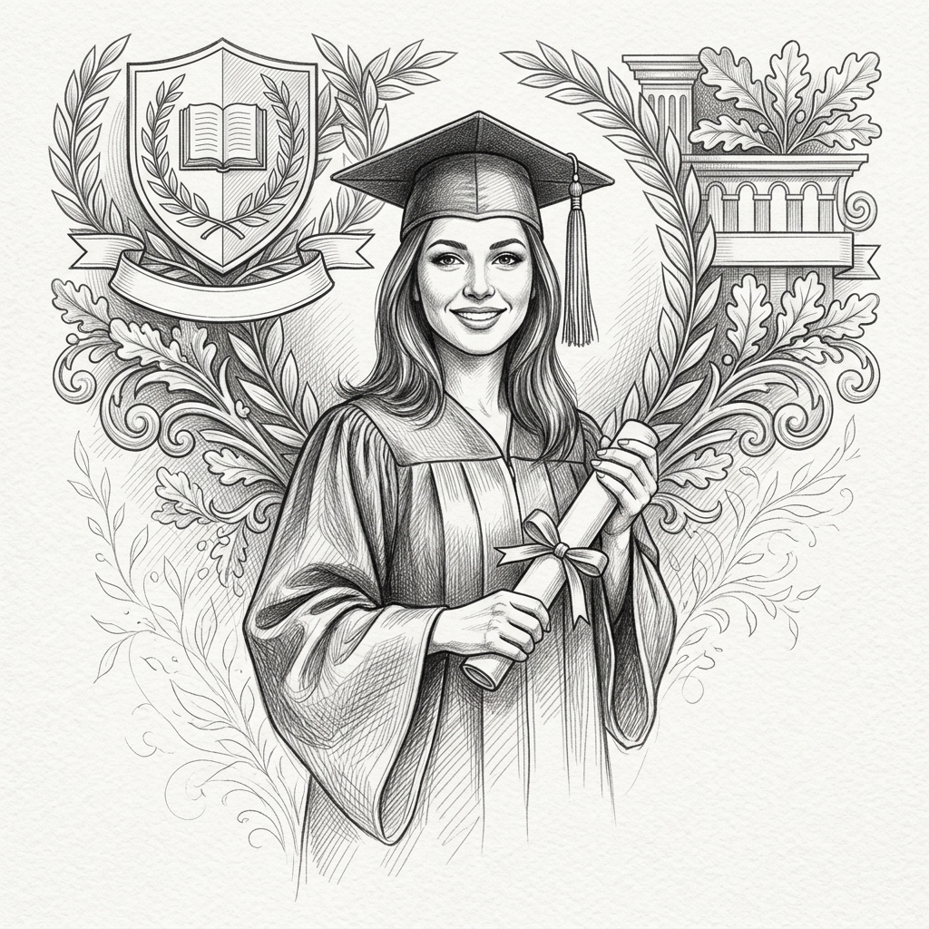 Graduation Announcement Pencil Drawing preview