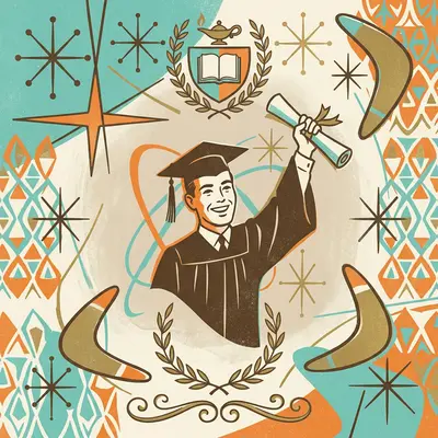 Graduation Announcement Mid-Century preview