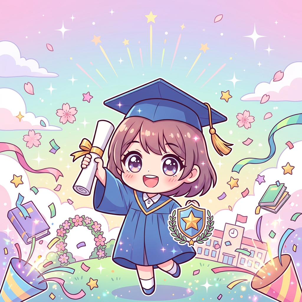 Graduation Announcement Chibi preview