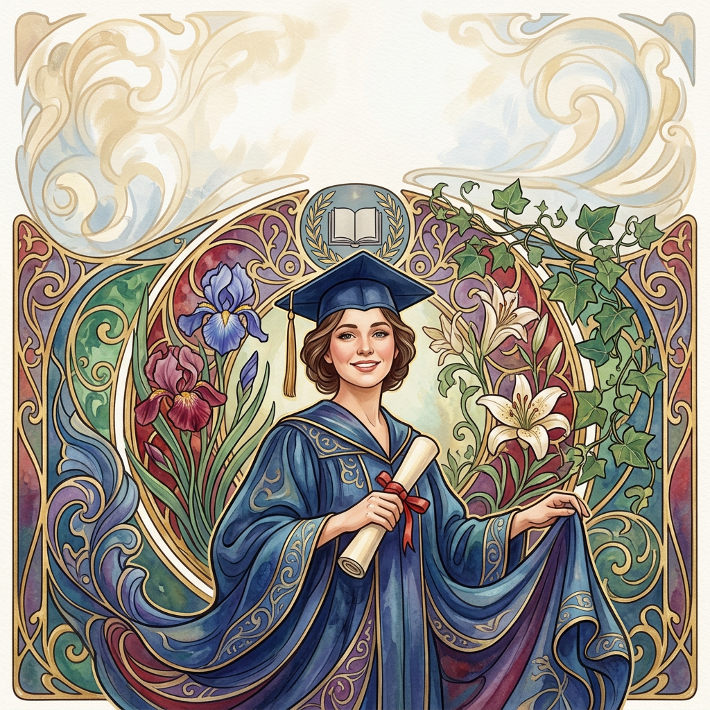 Graduation Announcement Art Nouveau preview