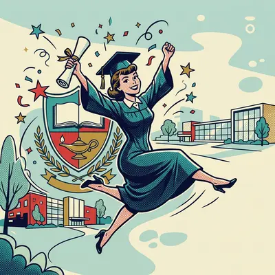 Graduation Announcement Retro Cartoon preview