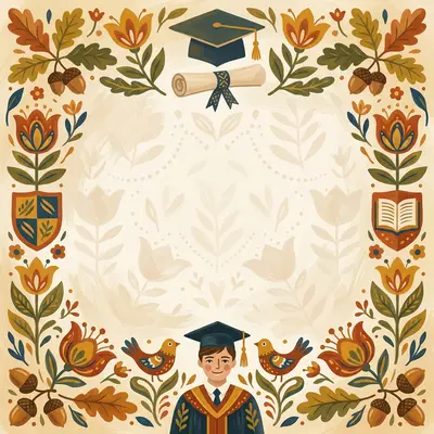 Graduation Announcement Folk Art preview