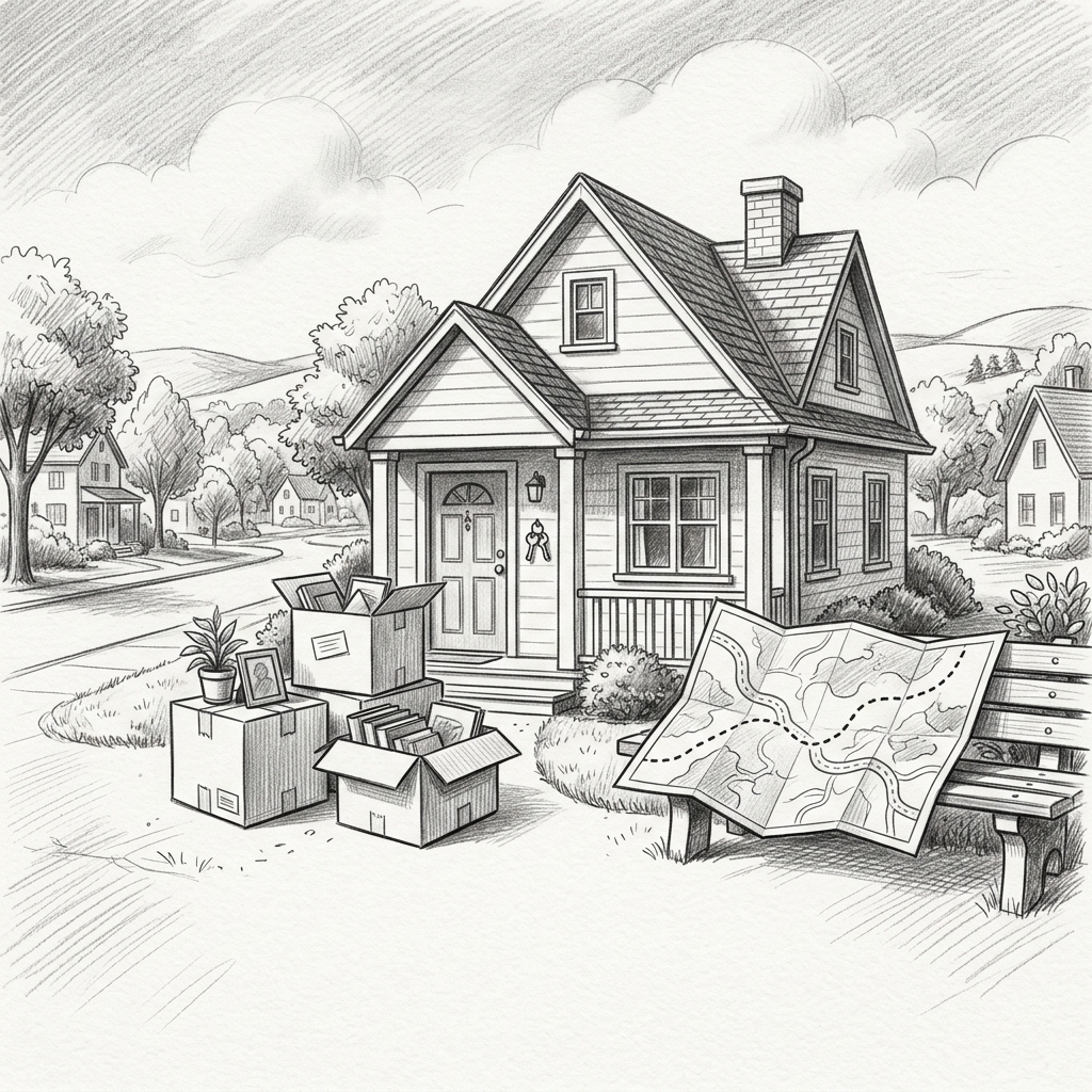 Moving Announcement Pencil Drawing preview