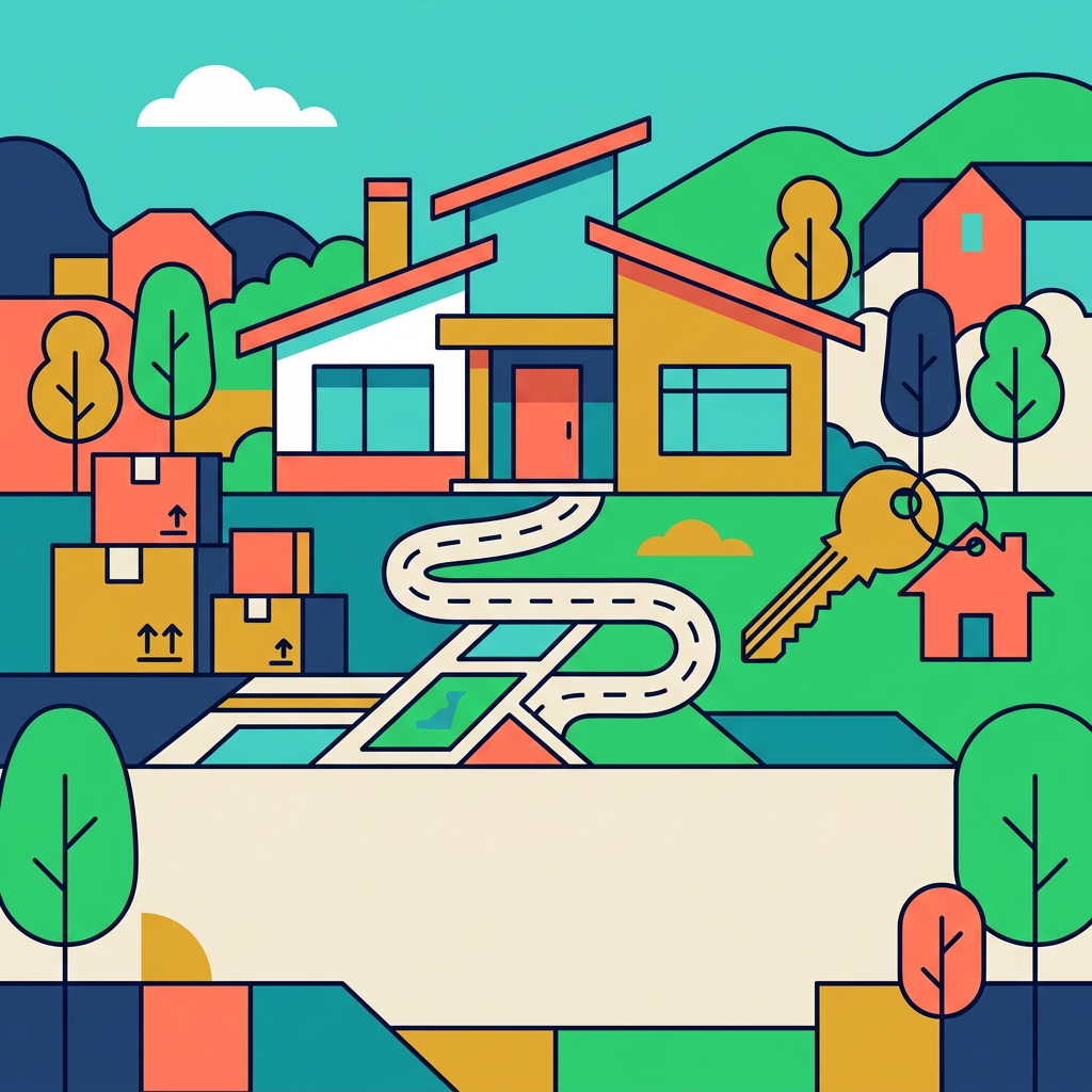 Moving Announcement Flat Design preview