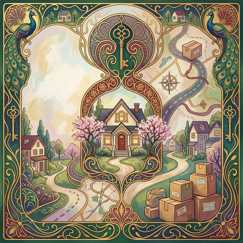 Moving Announcement Art Nouveau preview