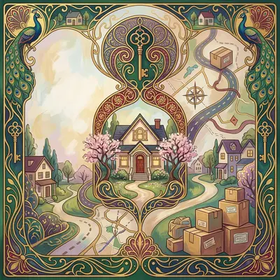 Moving Announcement Art Nouveau preview